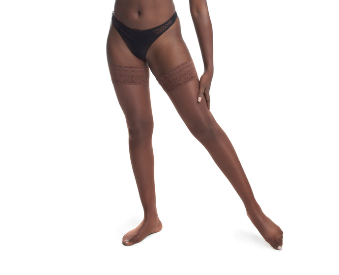  Brown Skin Faux Sheer Fake Transparent fleece Tights