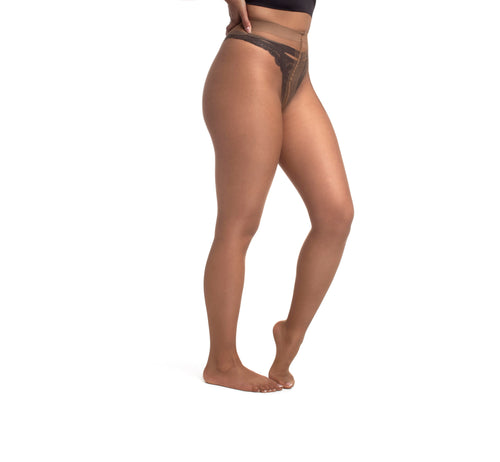 Honey Brown Sheer to Waist T-band tights
